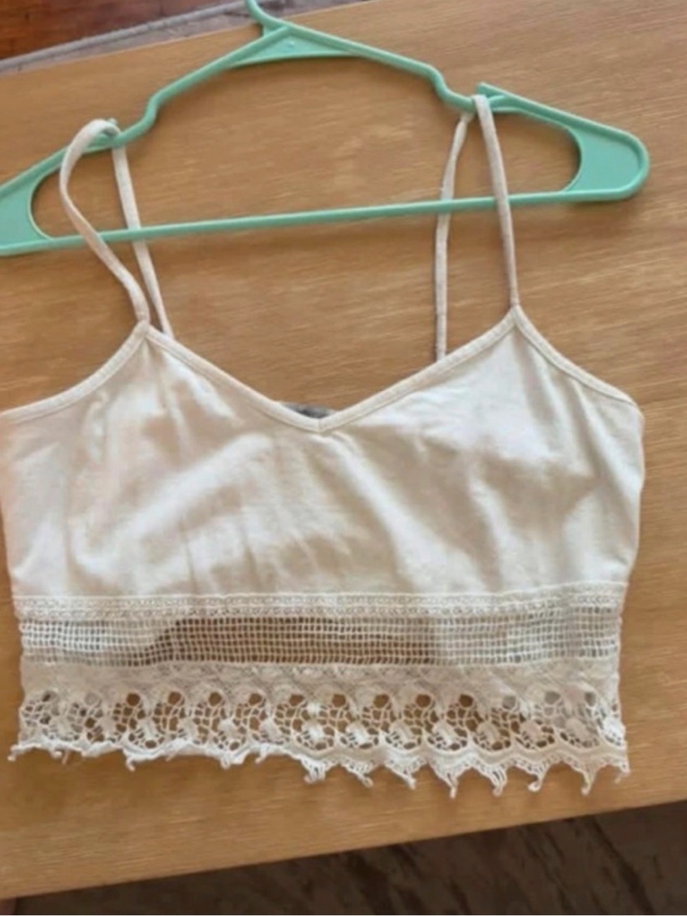 Women’s White Crochet Lace Crop Cami Top